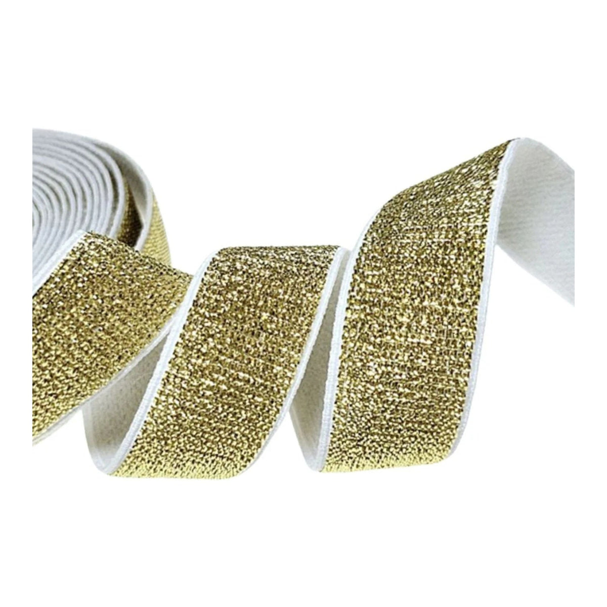 2m Gold Elastic Ribbon 25mm for Garment Trousers
