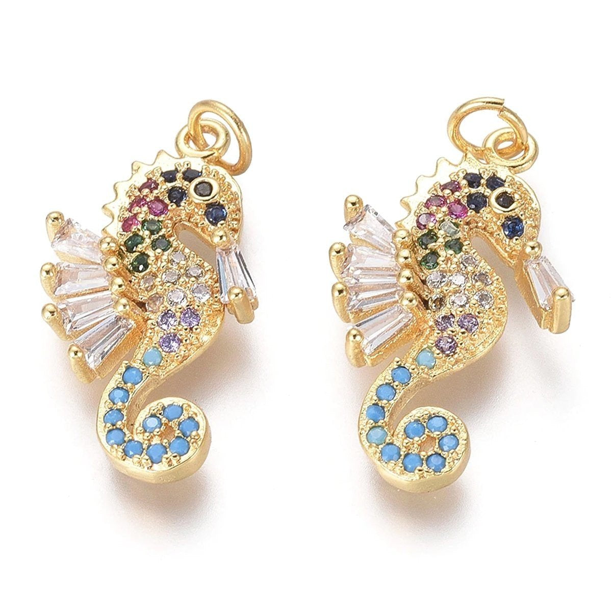 Golden Plated Seahorse Pendants 19mm (2 pcs)