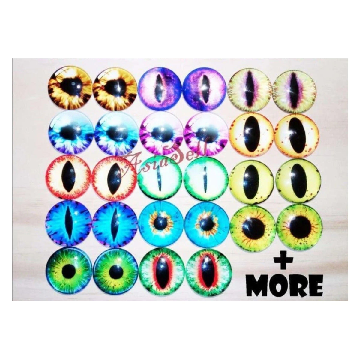 2pcs 30mm Round Glass Eyes for Cats, Dolls, Toys, Dinosaur