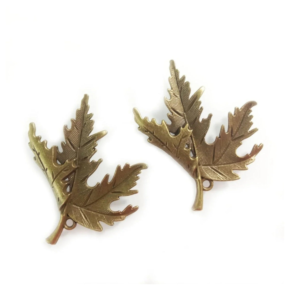 Maple Leaf Pendant Charm Necklace 55x45mm Antique Silver or Bronze – Bronze Colour