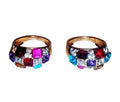 2pcs Colourful Zircon Women's Rings