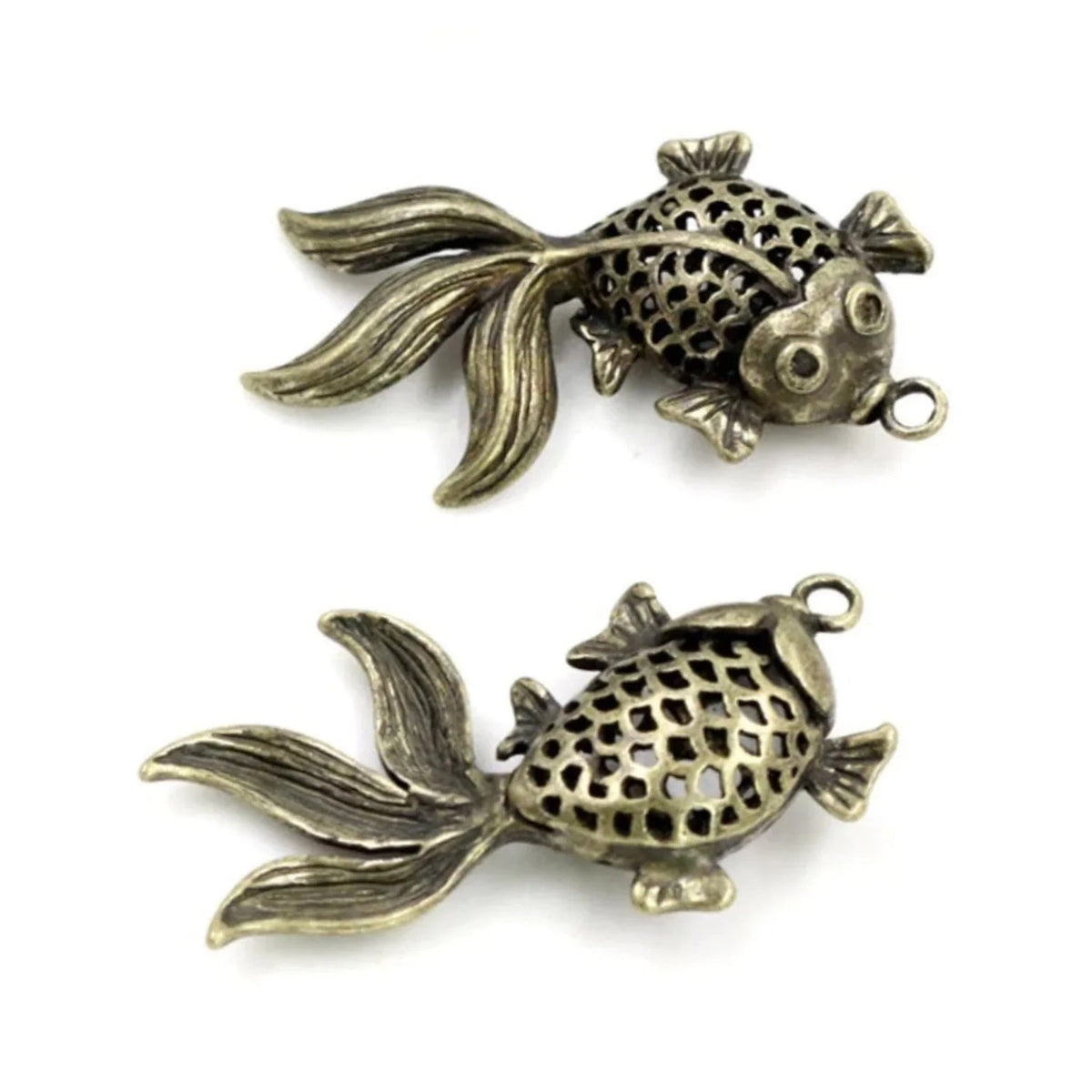 Fish Charms Pendant 2pcs Antique Silver Bronze Gold – 2pcs Bronze