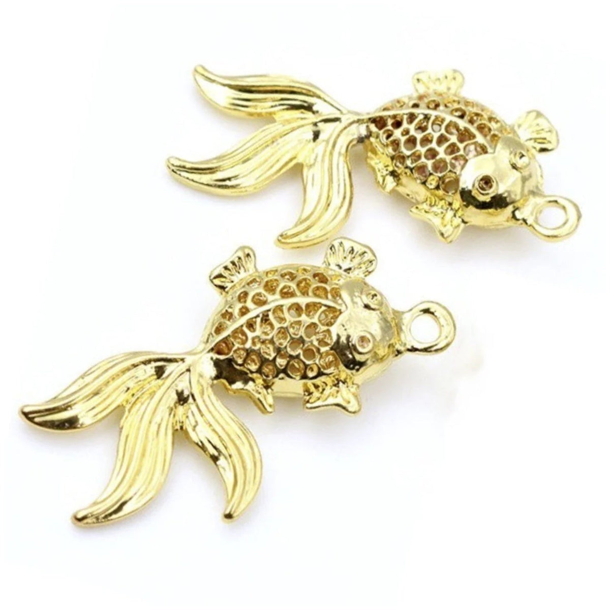 Fish Charms Pendant 2pcs Antique Silver Bronze Gold – 2pcs Gold
