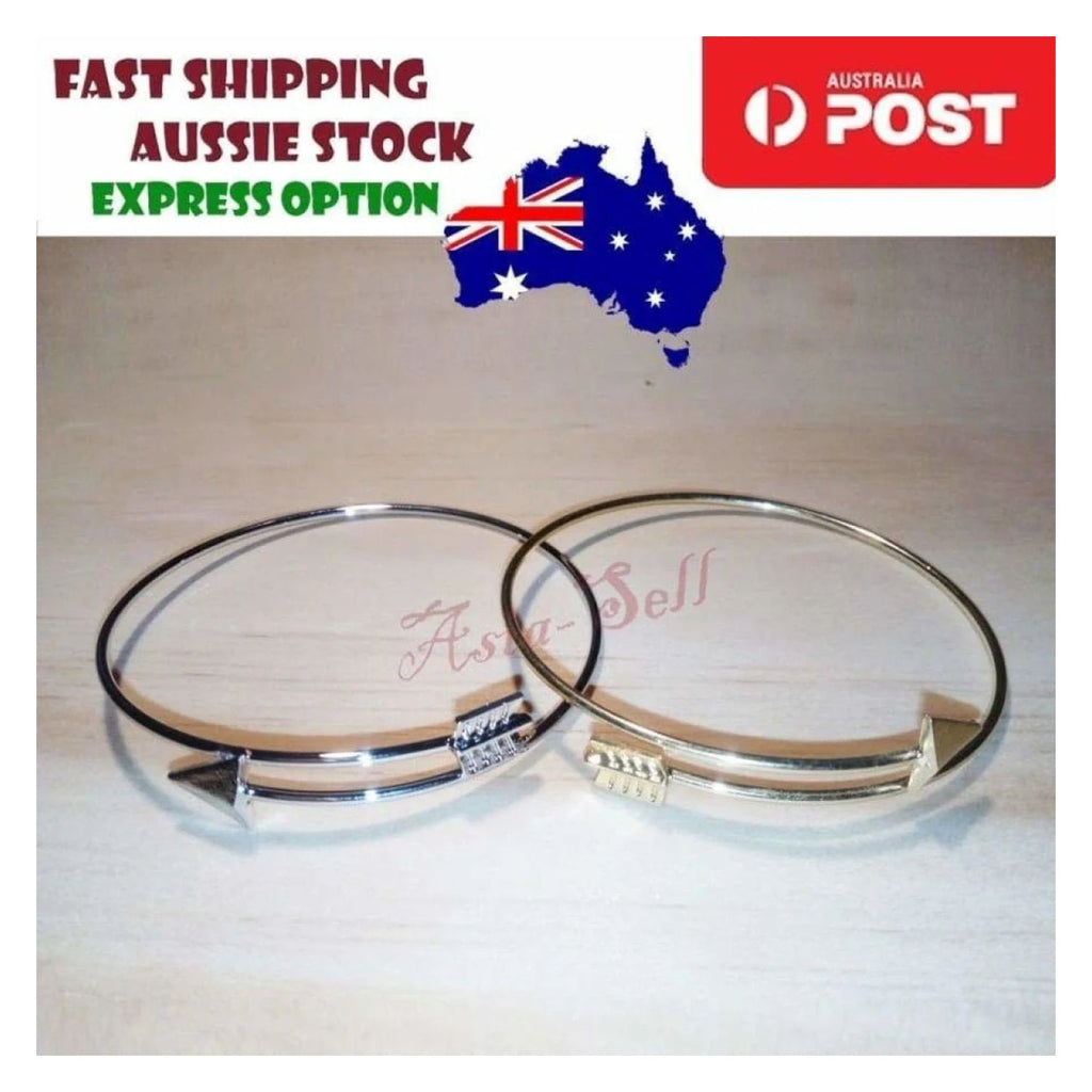 2pcs Gothic Punk Arrow Bangle Silver Gold Cuff Bracelets