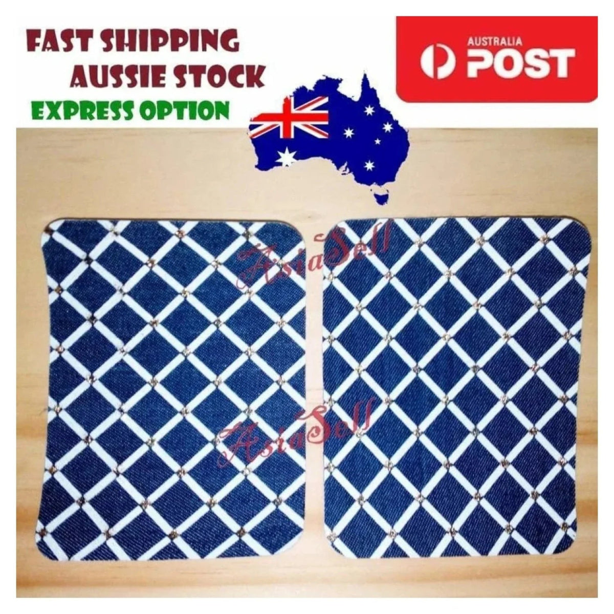 2pcs Iron-on Blue Black Patterned Clothing Patch – Criss Cross
