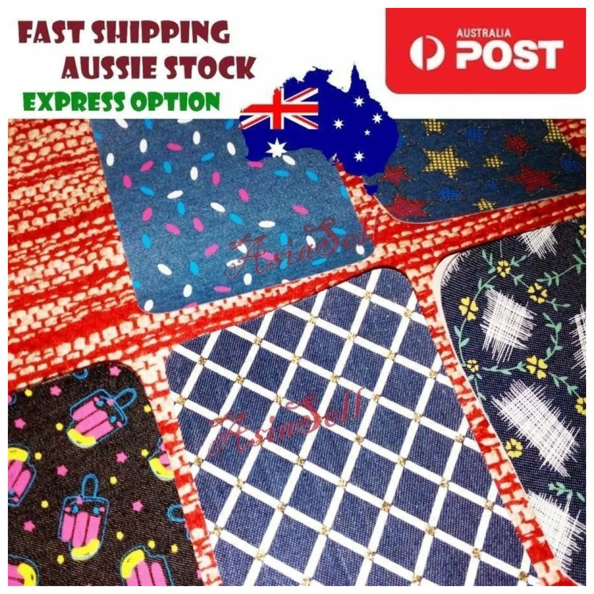 2pcs Iron-on Blue Black Patterned Clothing Patch