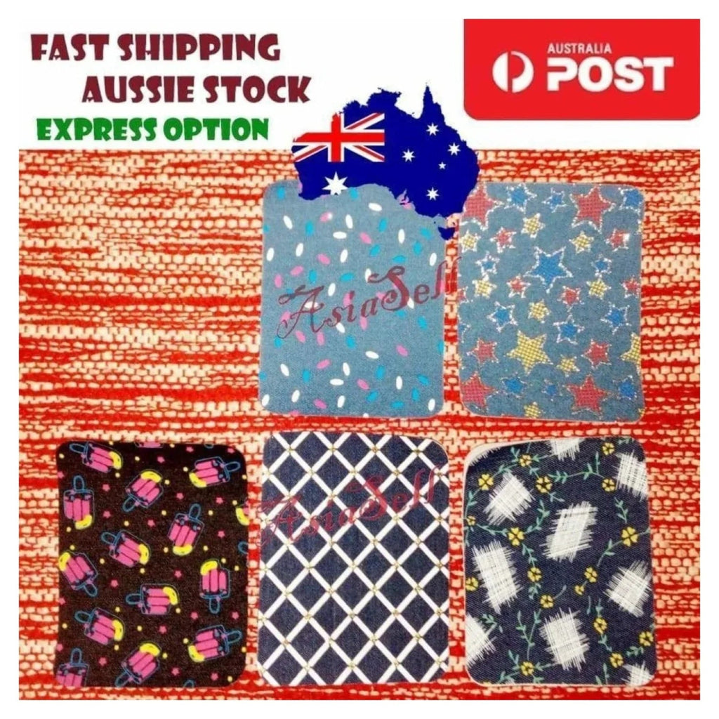 2pcs Iron-on Blue Black Patterned Clothing Patch