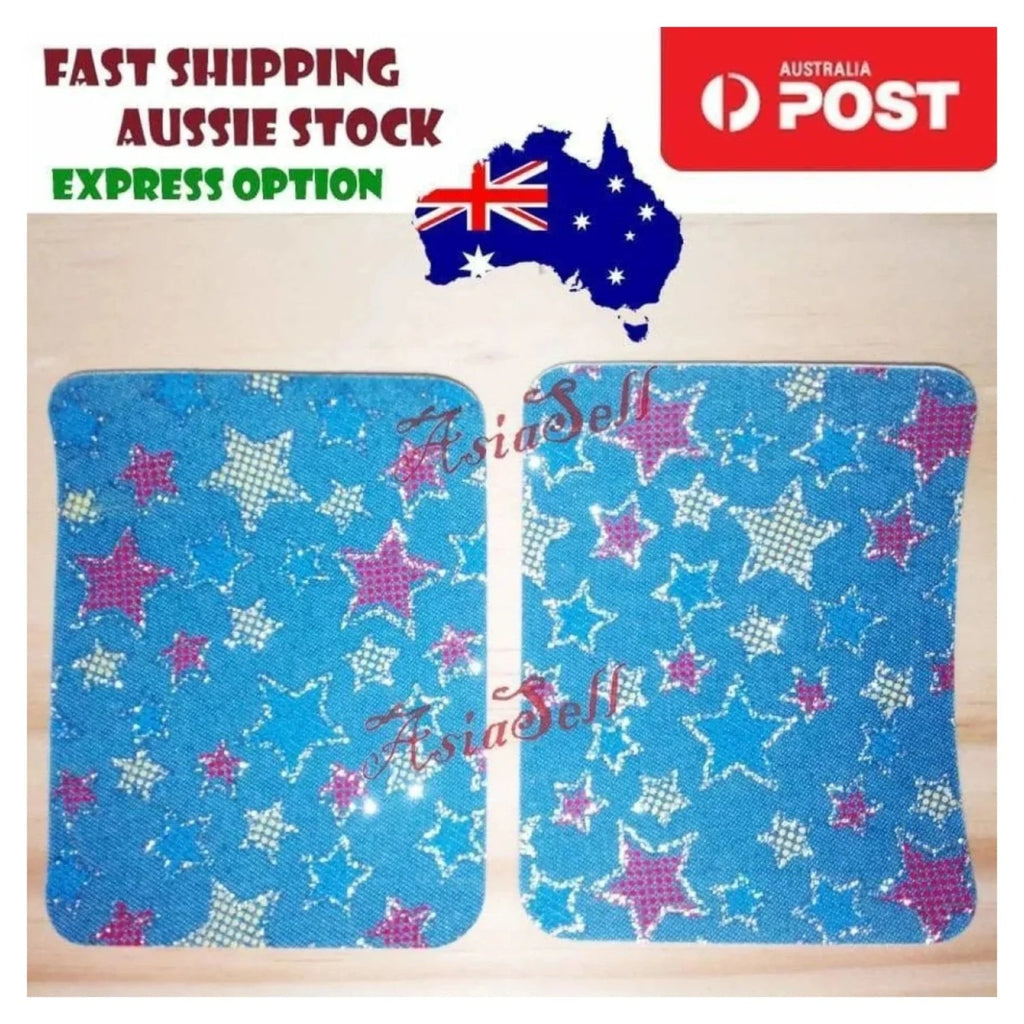 2pcs Iron-on Blue Black Patterned Clothing Patch – Stars