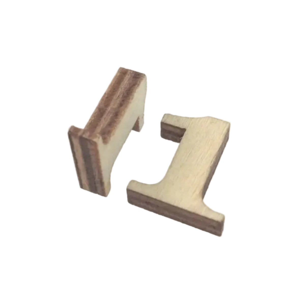 2pcs Mini Wooden Numbers 15mm High DIY Craft – 2pcs number 1