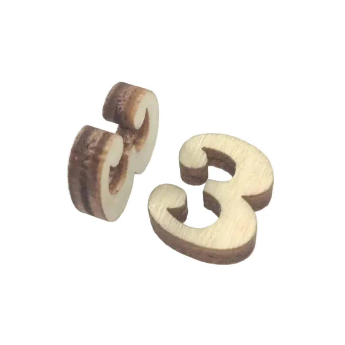 2pcs Mini Wooden Numbers 15mm High DIY Craft – 2pcs number 3
