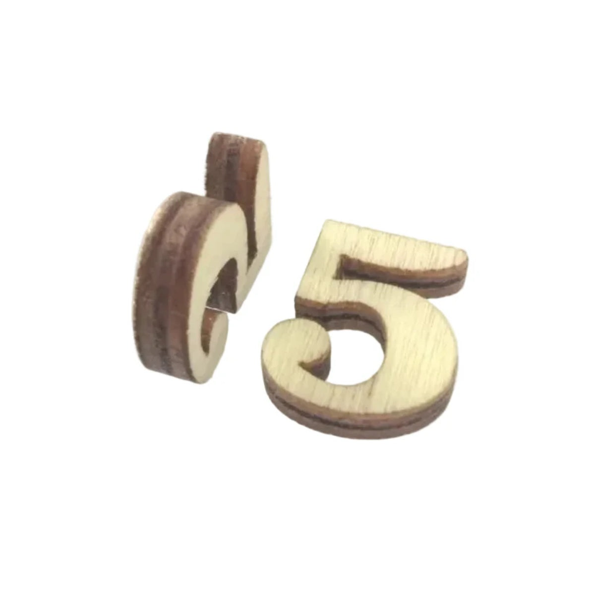 2pcs Mini Wooden Numbers 15mm High DIY Craft – 2pcs number 5