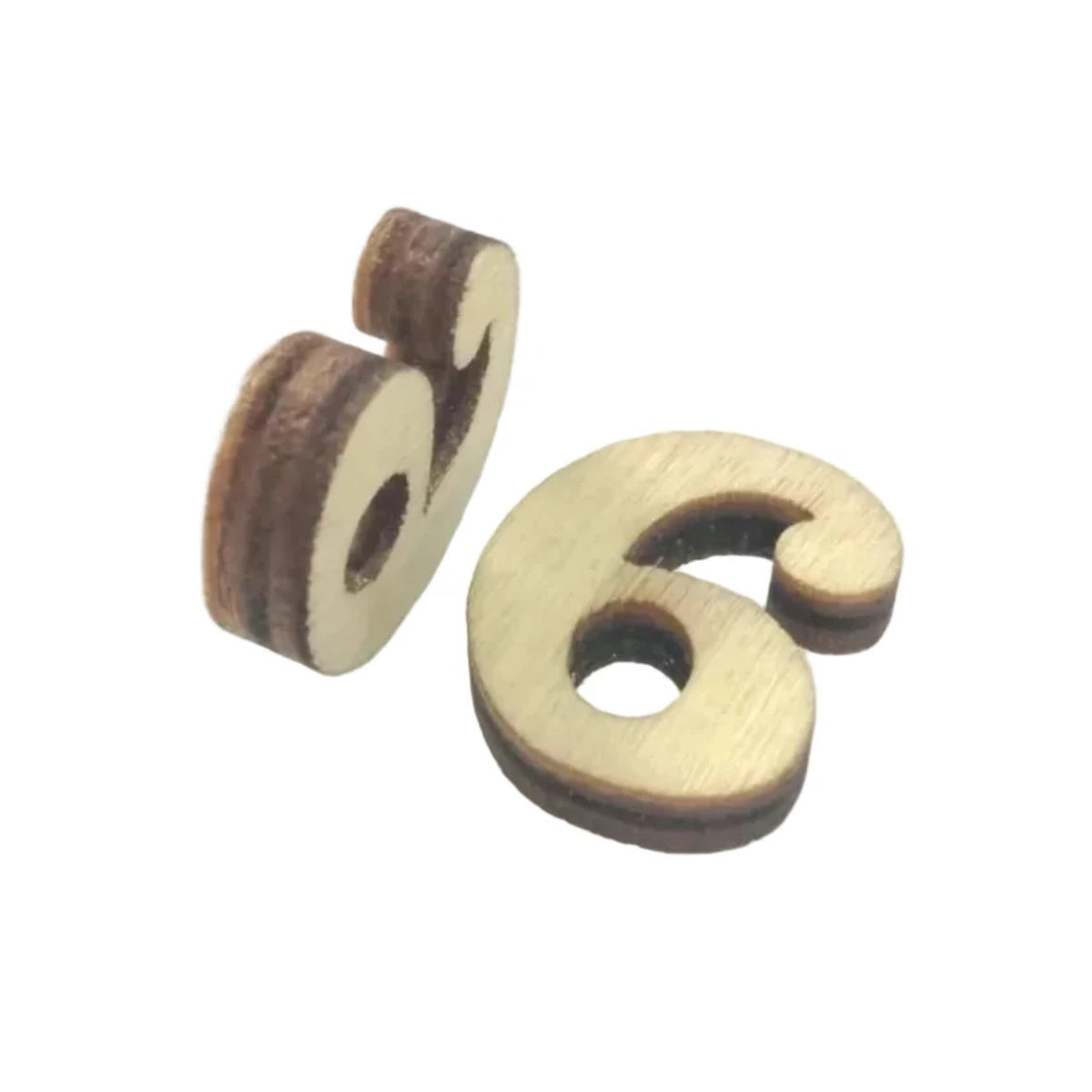 2pcs Mini Wooden Numbers 15mm High DIY Craft – 2pcs number 6/9