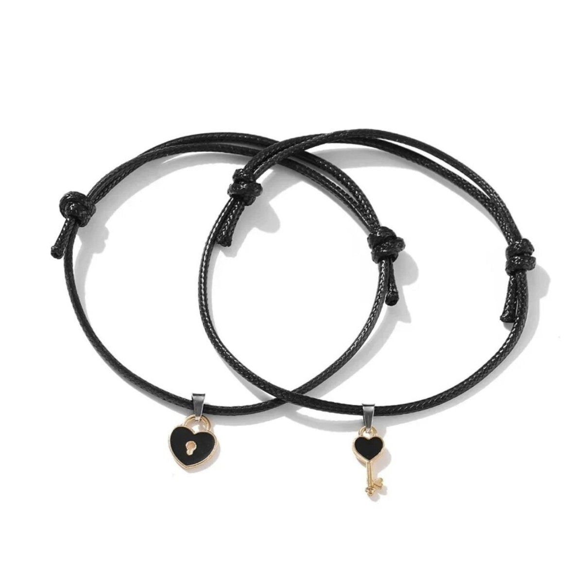 2pcs Set Couples Bracelet Lock and Key String Rope Band