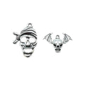 Skull Charms Antique Silver Colour – 2pcs Mixed Sizes – Mixed