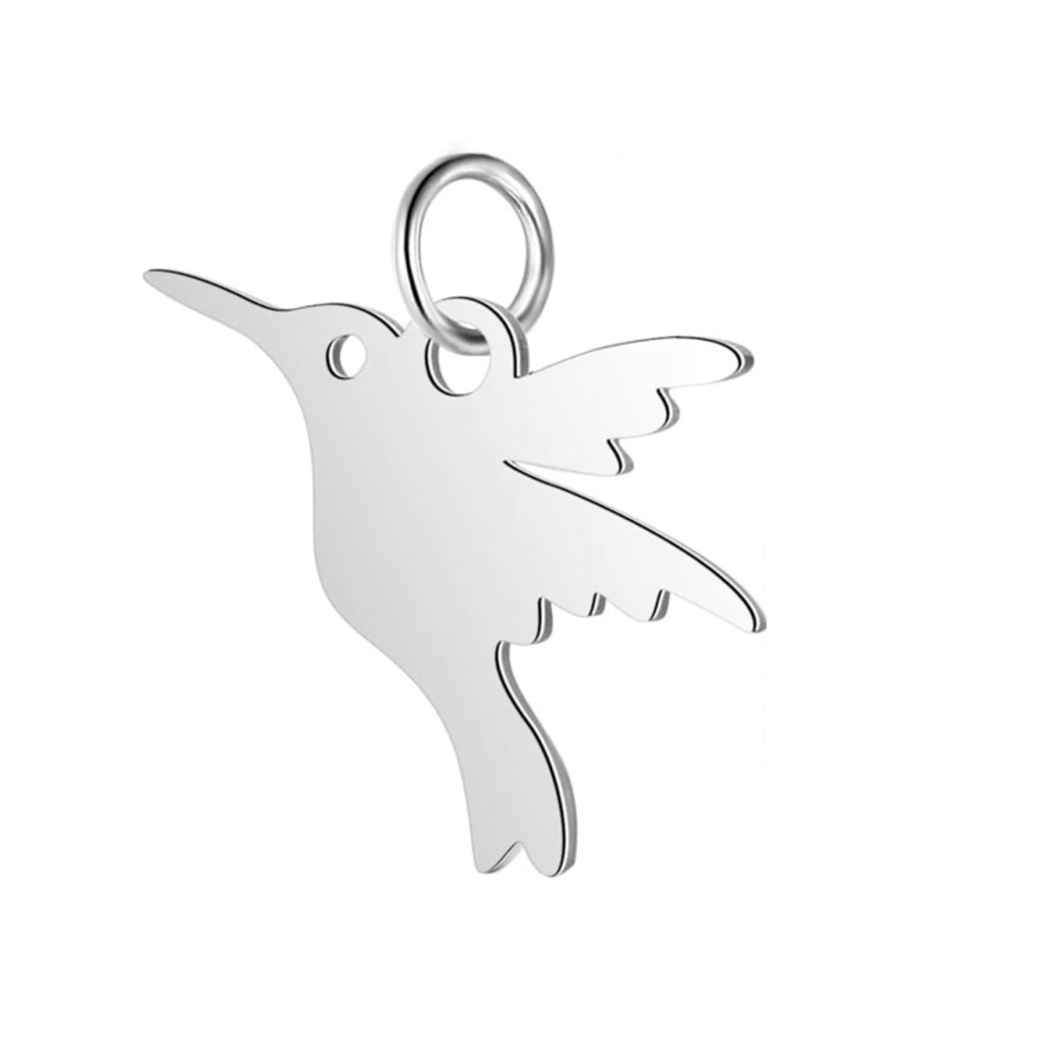 2pcs Stainless Steel Charms Om Dog Paw Cat Elephant Teddy Lotus Heart – Bird 17x17mm