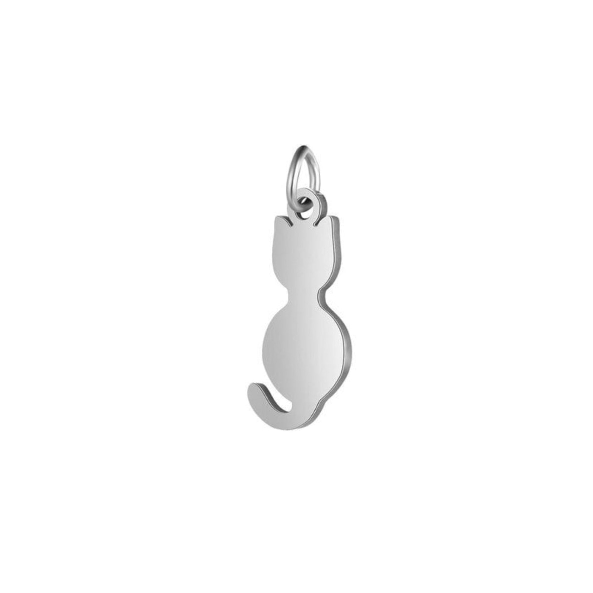 2pcs Stainless Steel Charms Om Dog Paw Cat Elephant Teddy Lotus Heart – Cat 3 8x21mm