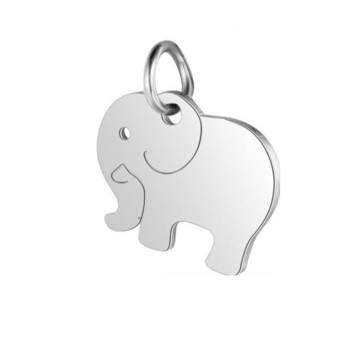 2pcs Stainless Steel Charms Om Dog Paw Cat Elephant Teddy Lotus Heart – Elephant 14x16mm
