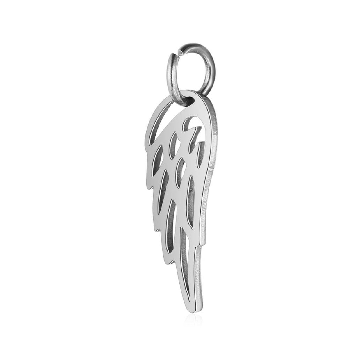 2pcs Stainless Steel Charms Om Dog Paw Cat Elephant Teddy Lotus Heart – Feather 6x20mm