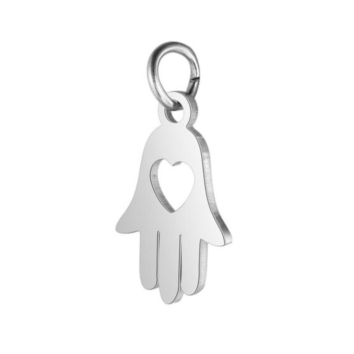 2pcs Stainless Steel Charms Om Dog Paw Cat Elephant Teddy Lotus Heart – Hand 10x19mm