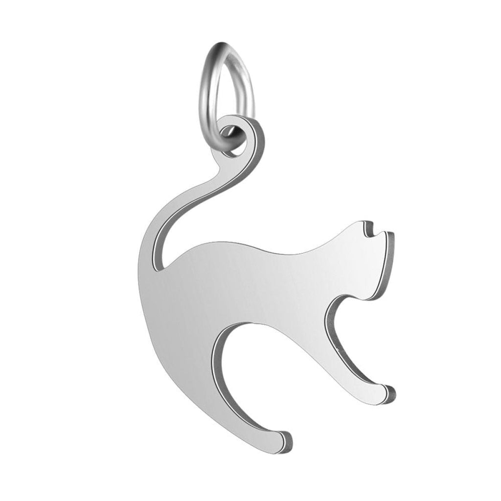 2pcs Stainless Steel Charms Om Dog Paw Cat Elephant Teddy Lotus Heart