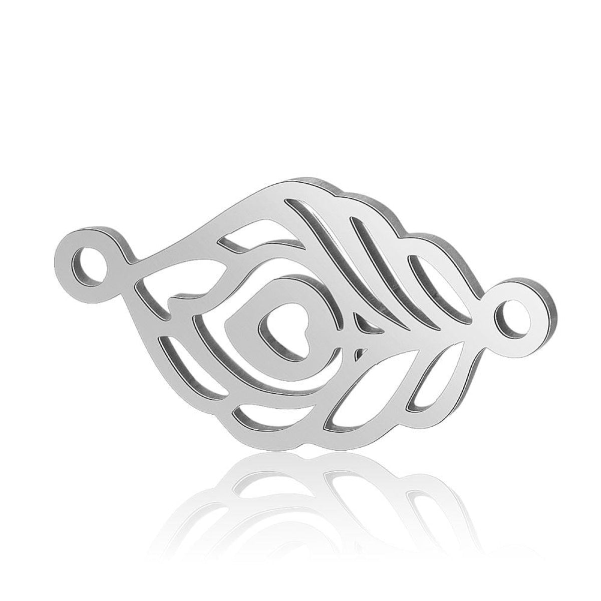 2pcs Stainless Steel Charms Om Dog Paw Cat Elephant Teddy Lotus Heart – Leaf 11x21mm