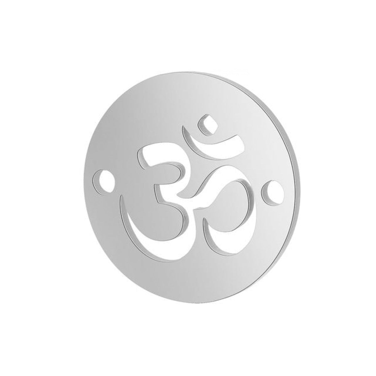 2pcs Stainless Steel Charms Om Dog Paw Cat Elephant Teddy Lotus Heart – Om 2-Holes 12mm
