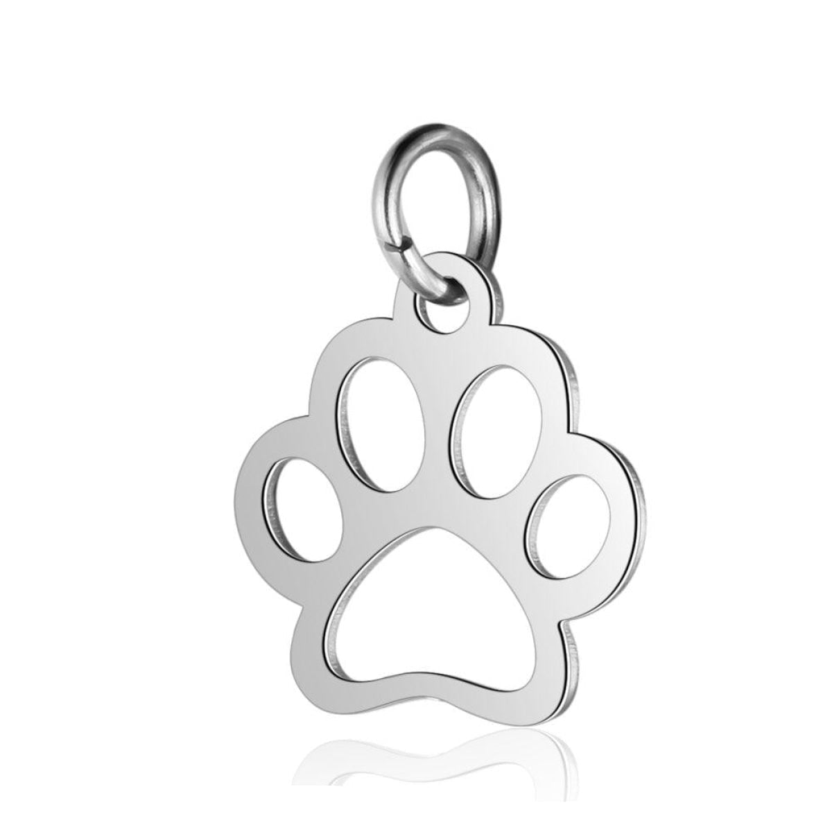 2pcs Stainless Steel Charms Om Dog Paw Cat Elephant Teddy Lotus Heart – Paw 12x16mm