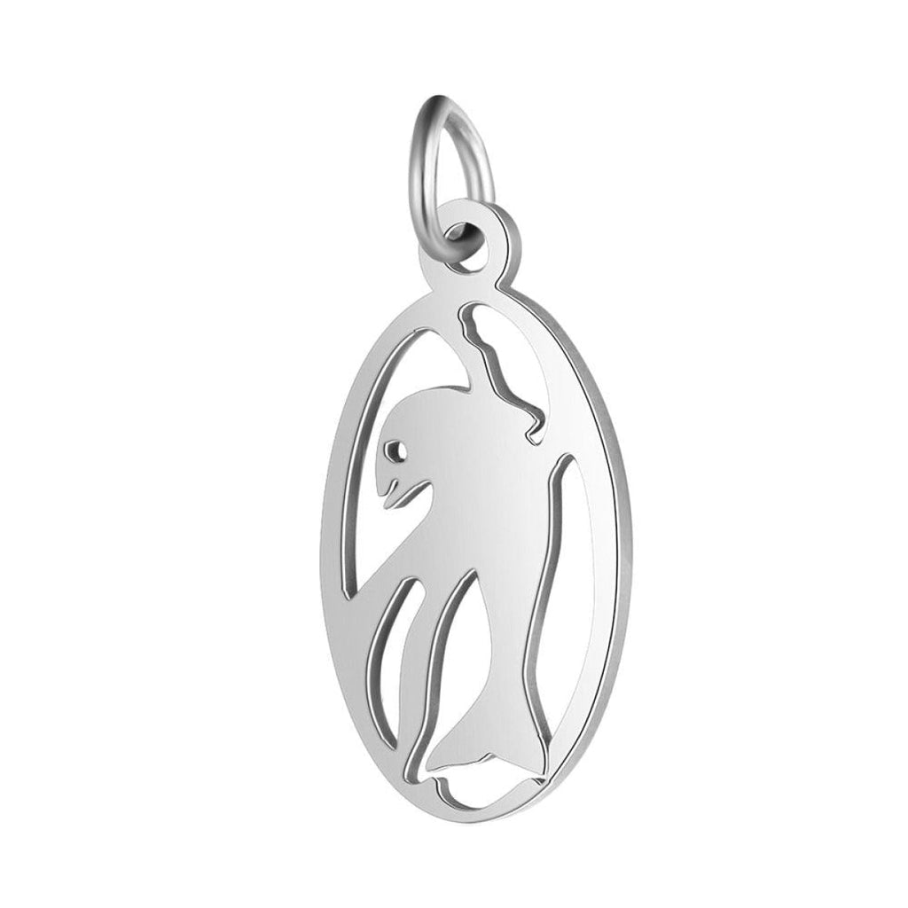 2pcs Stainless Steel Charms Om Dog Paw Cat Elephant Teddy Lotus Heart
