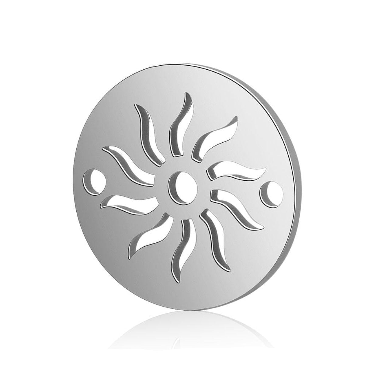 2pcs Stainless Steel Charms Om Dog Paw Cat Elephant Teddy Lotus Heart – Sun 2-Holes 12mm