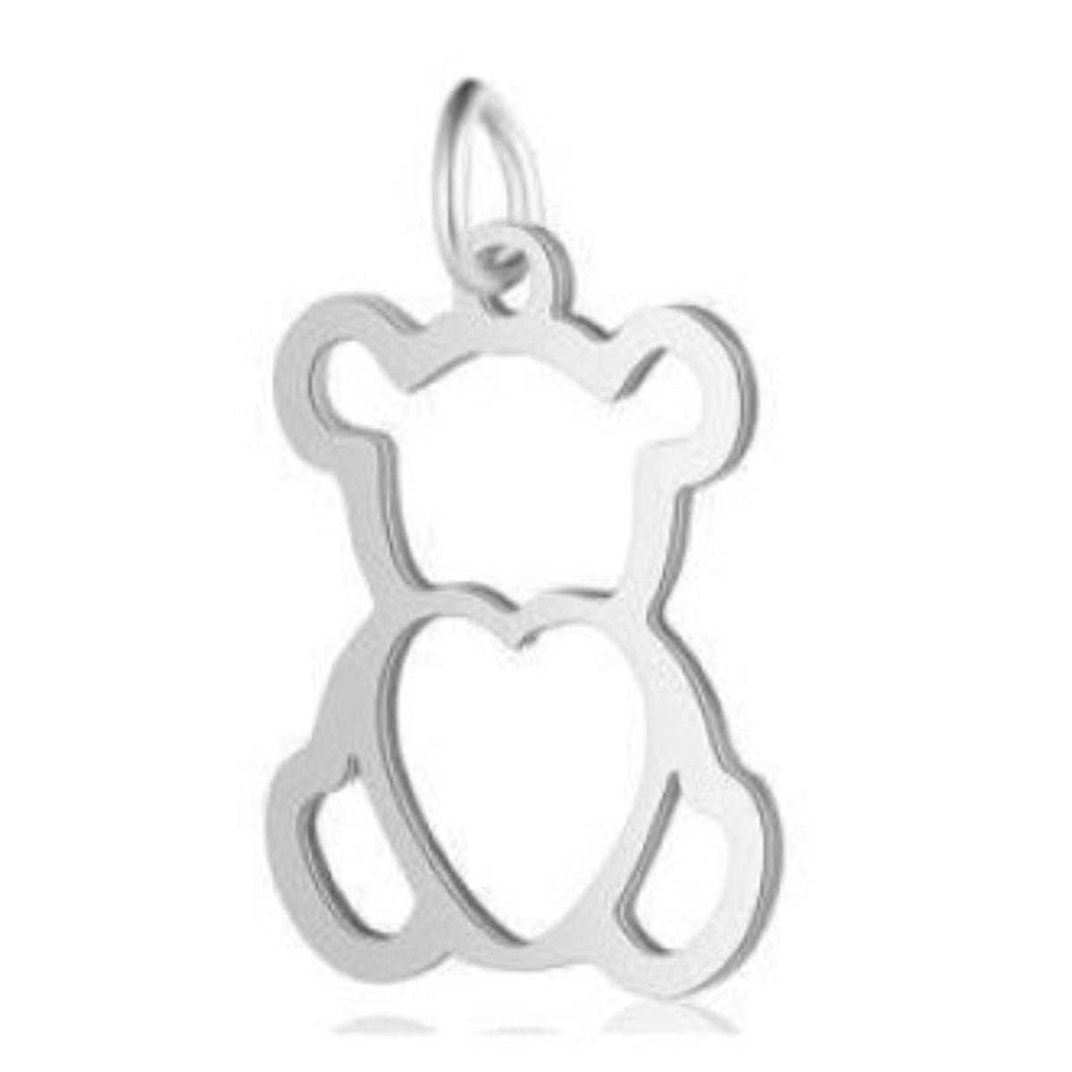 2pcs Stainless Steel Charms Om Dog Paw Cat Elephant Teddy Lotus Heart – Teddy 14x22mm