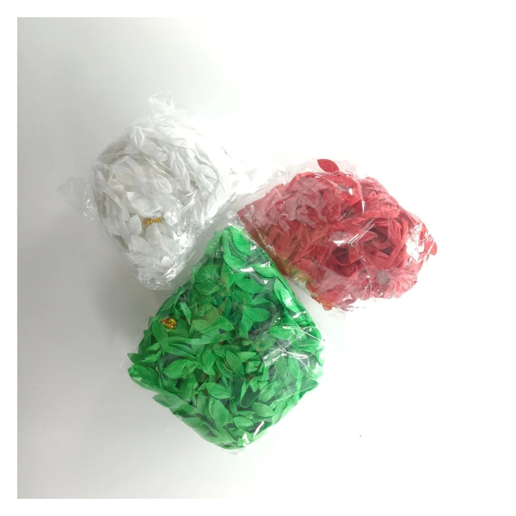 Artificial Vine Leaves Christmas Rope – 3 x 10m Red Green White