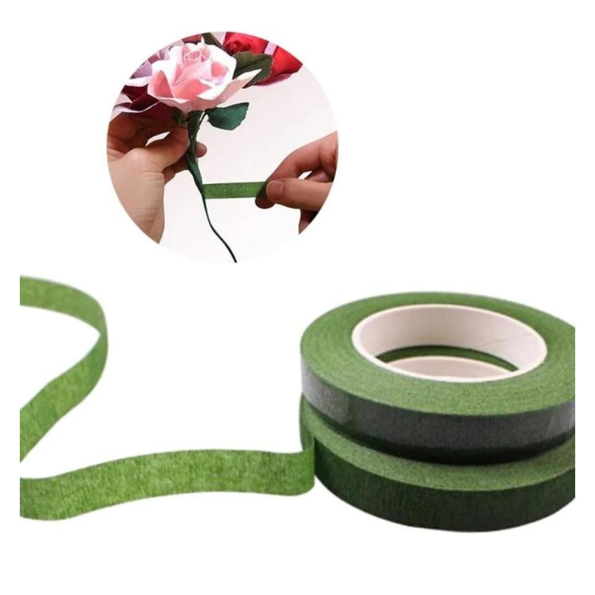 30m Green Bouquet Floral Stem Stretch Tape