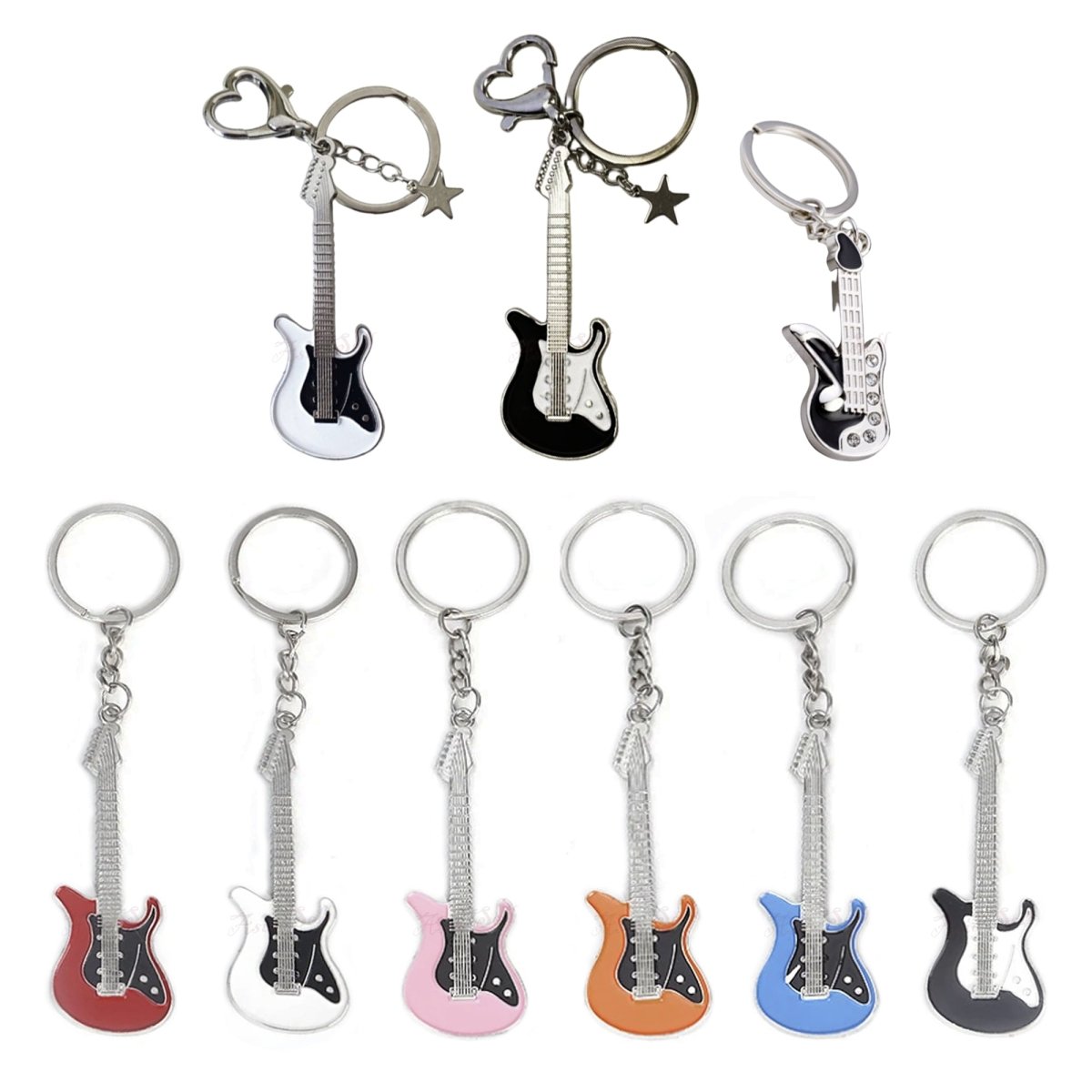 30mm Guitar Keyring 7.5cm Zinc Alloy Key Chain