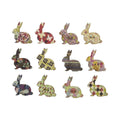 30 Technicolour Rabbit Buttons 2-Hole Mixed 31×30 mm