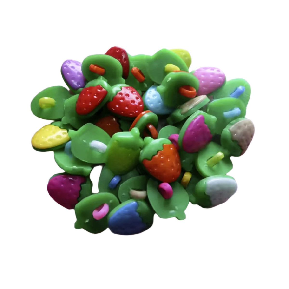 15x11mm Strawberry Loop Plastic Buttons – 30pcs