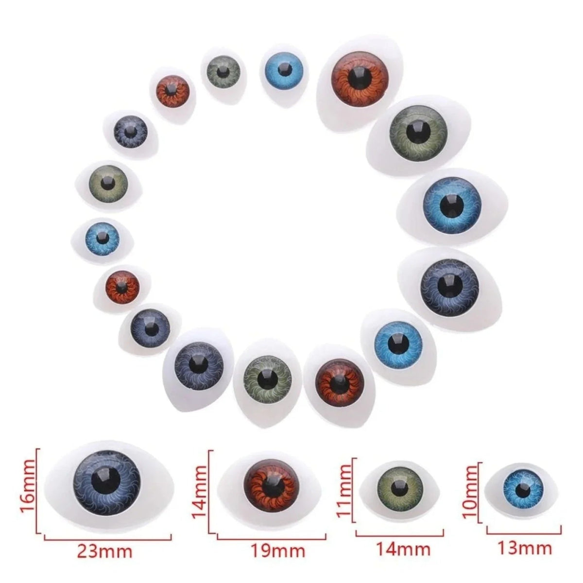 Oval Plastic Doll Eyes for DIY Toys – 32 or 40 pcs