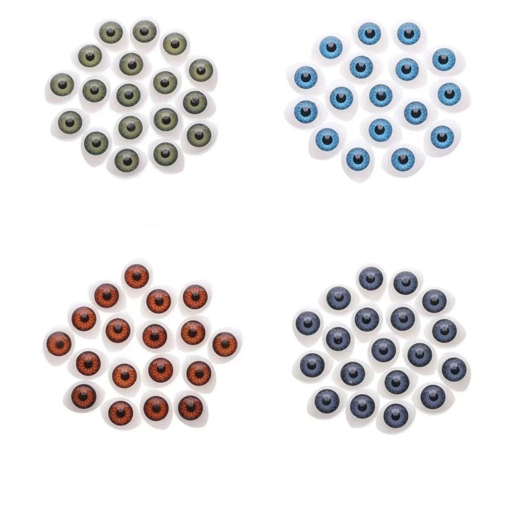 Oval Plastic Doll Eyes for DIY Toys – 32 or 40 pcs