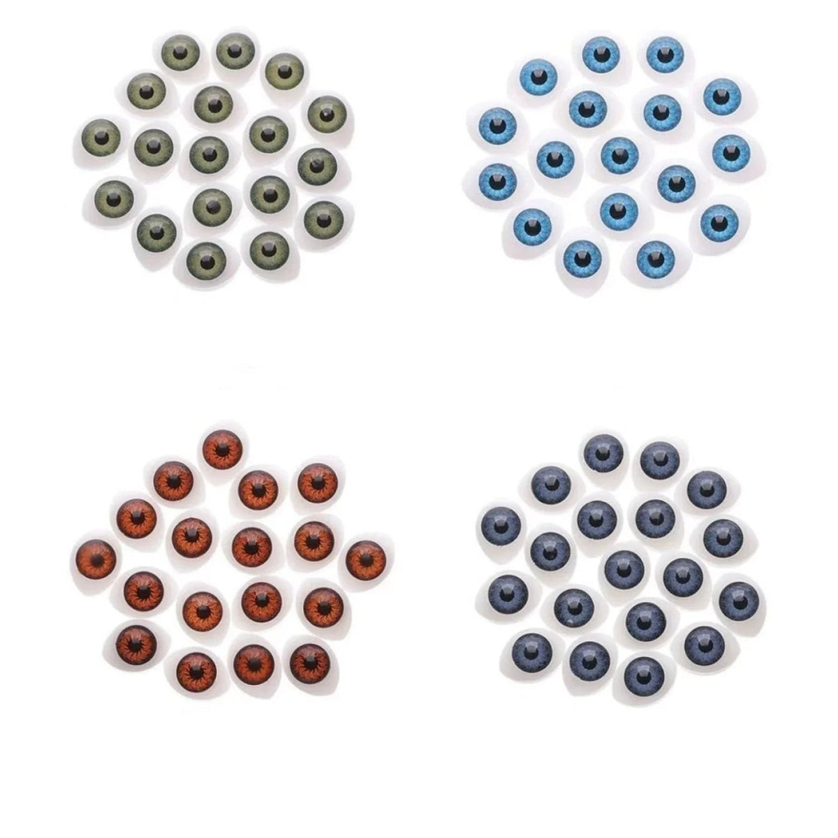 Oval Plastic Doll Eyes for DIY Toys – 32 or 40 pcs