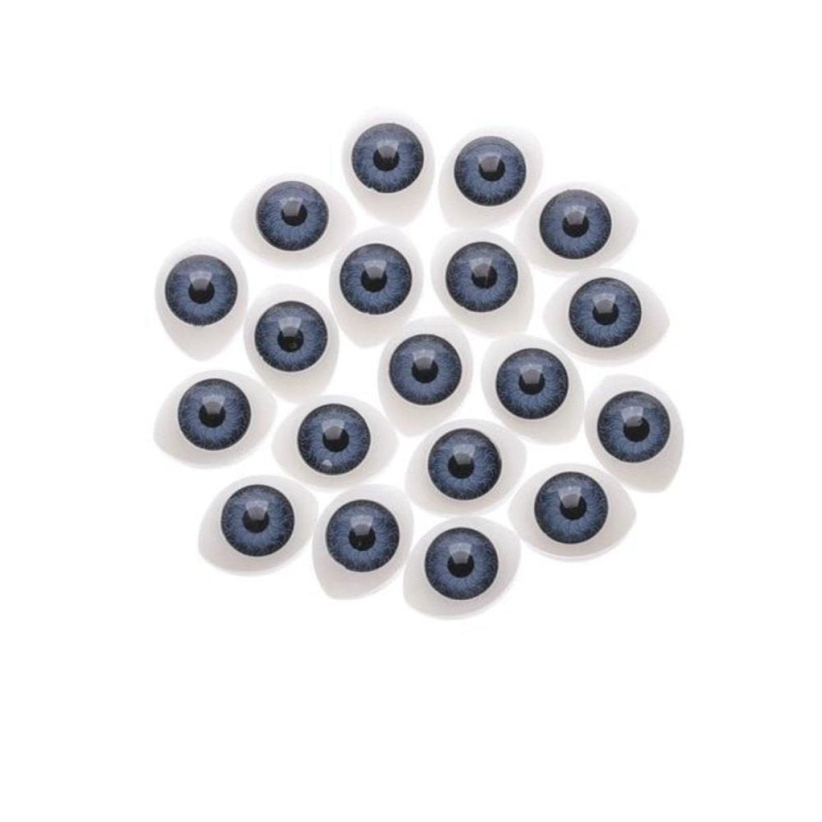 Oval Plastic Doll Eyes for DIY Toys – 32 or 40 pcs – Grey / 10x13mm, Grey / 11x14mm, Grey / 14x19mm, Grey / 16x23mm