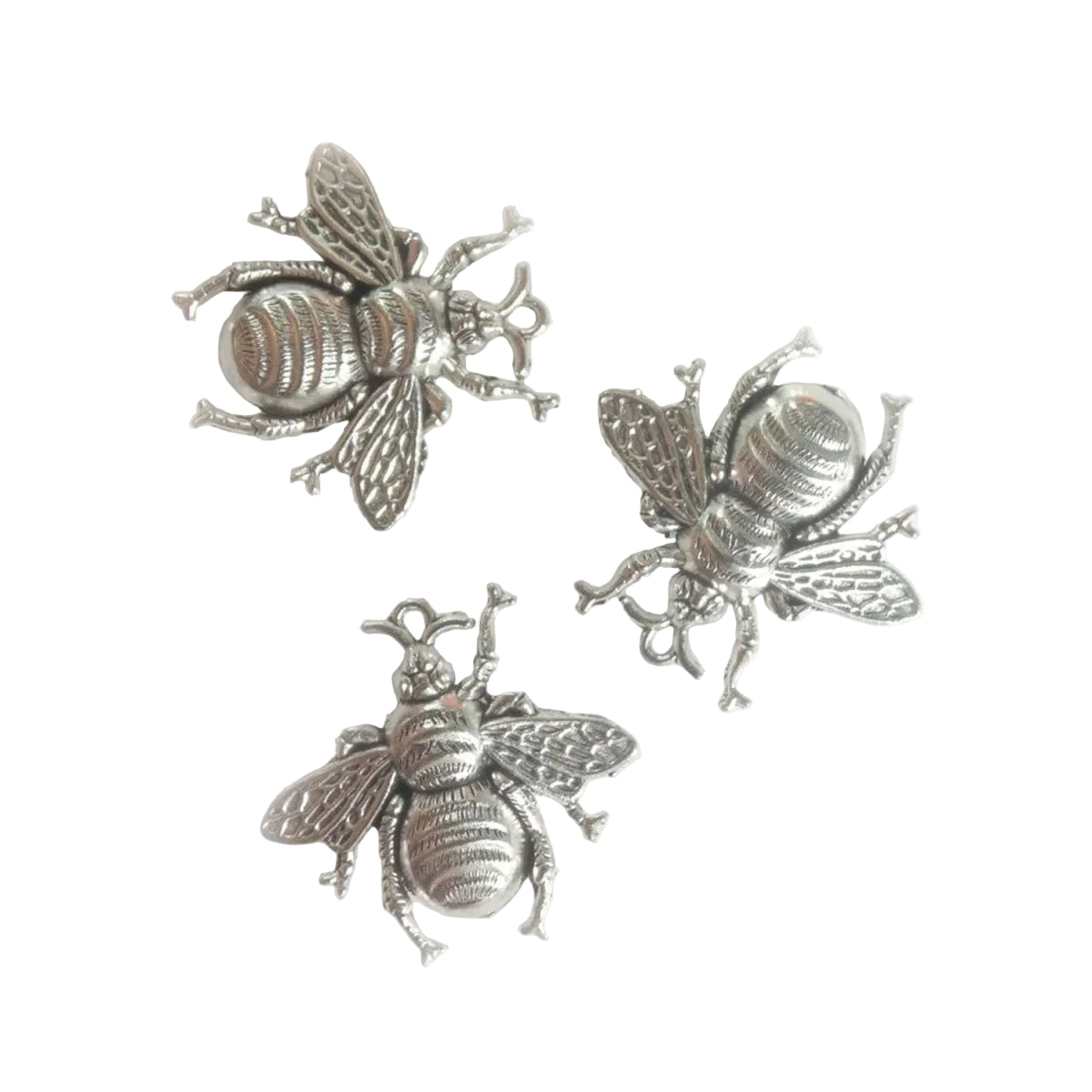 3pcs 40mm Gold Antique Silver Bronze Queen Bee Pendant Charm – Silver