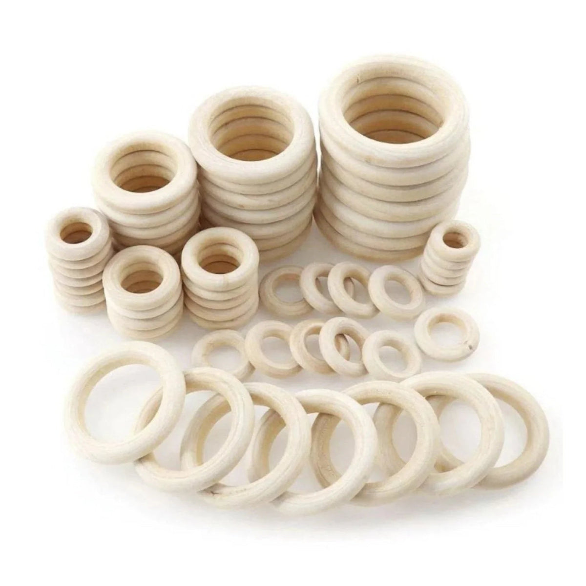 4-100pcs Natural Wood DIY 15mm-100mm Wooden Beads Pendant Connectors Circles Rings Beads Unfinished Craft Natural Wood Wall Hanging Ornament