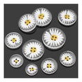 4 Hole Daisy Resin Clothing Buttons 11mm-30mm – 10pcs / 11.5mm