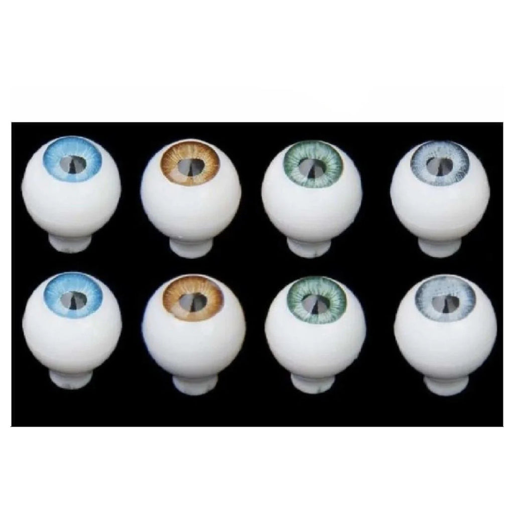 14mm Plastic Doll Eyes – Blue, Brown, Green & Grey (4 Pairs)