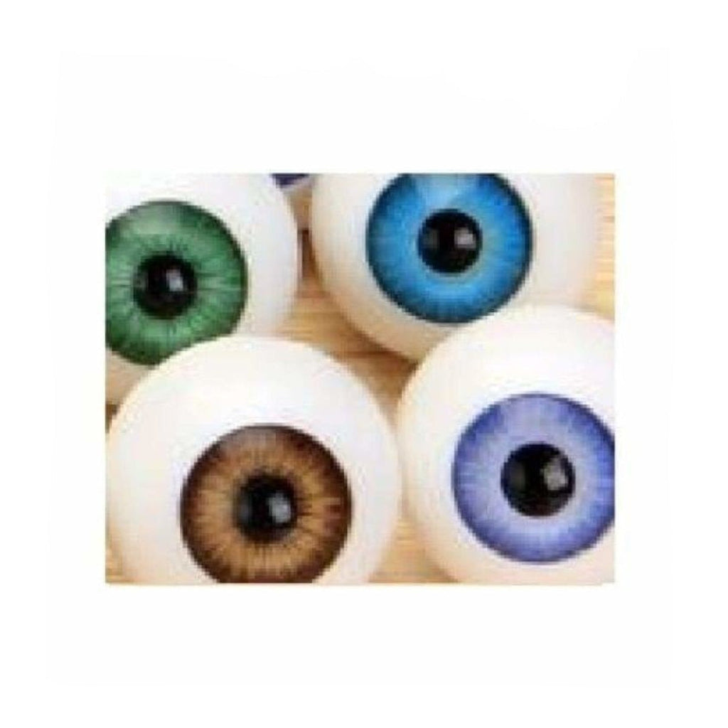 16mm Plastic Doll Eyes – Blue, Brown, Green & Grey (4 Pairs)
