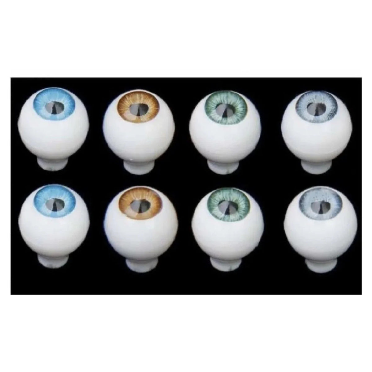 16mm Plastic Doll Eyes – Blue, Brown, Green & Grey (4 Pairs)