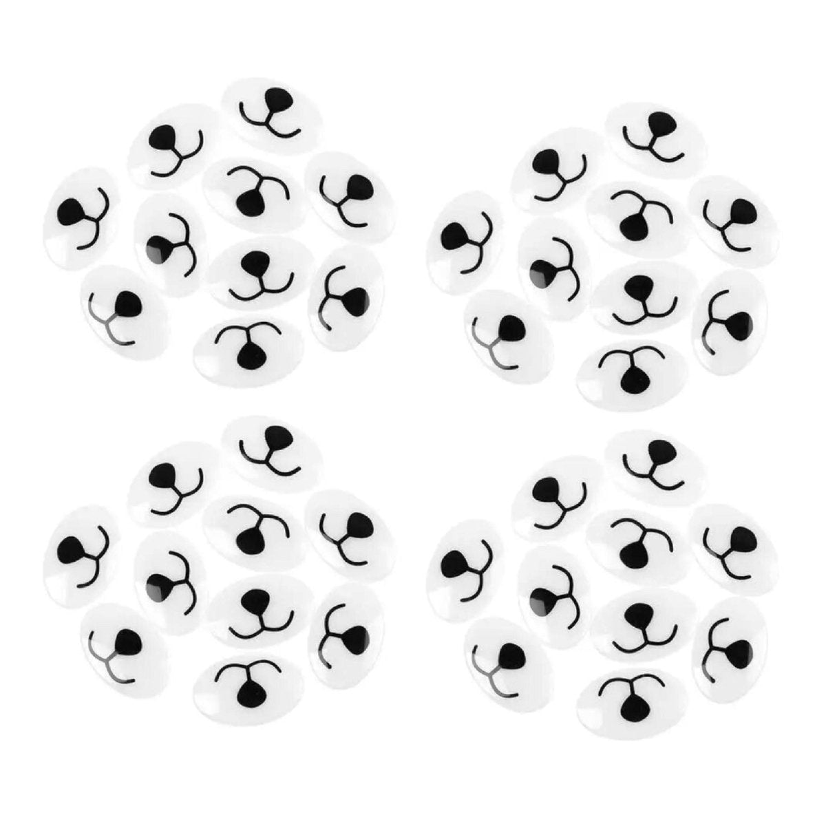 27mm Plastic Dog Noses – 40pcs White Oval for Scrapbooking