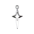 40 Antique Silver Openwork Star Charms 23×10 mm