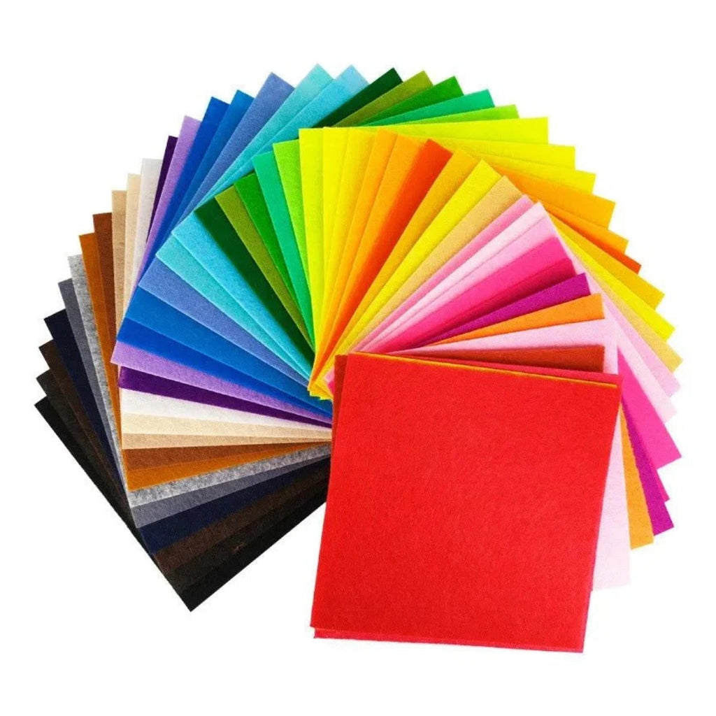 40pcs Felt Square Sheets 10x10cm Nonwoven Fabric