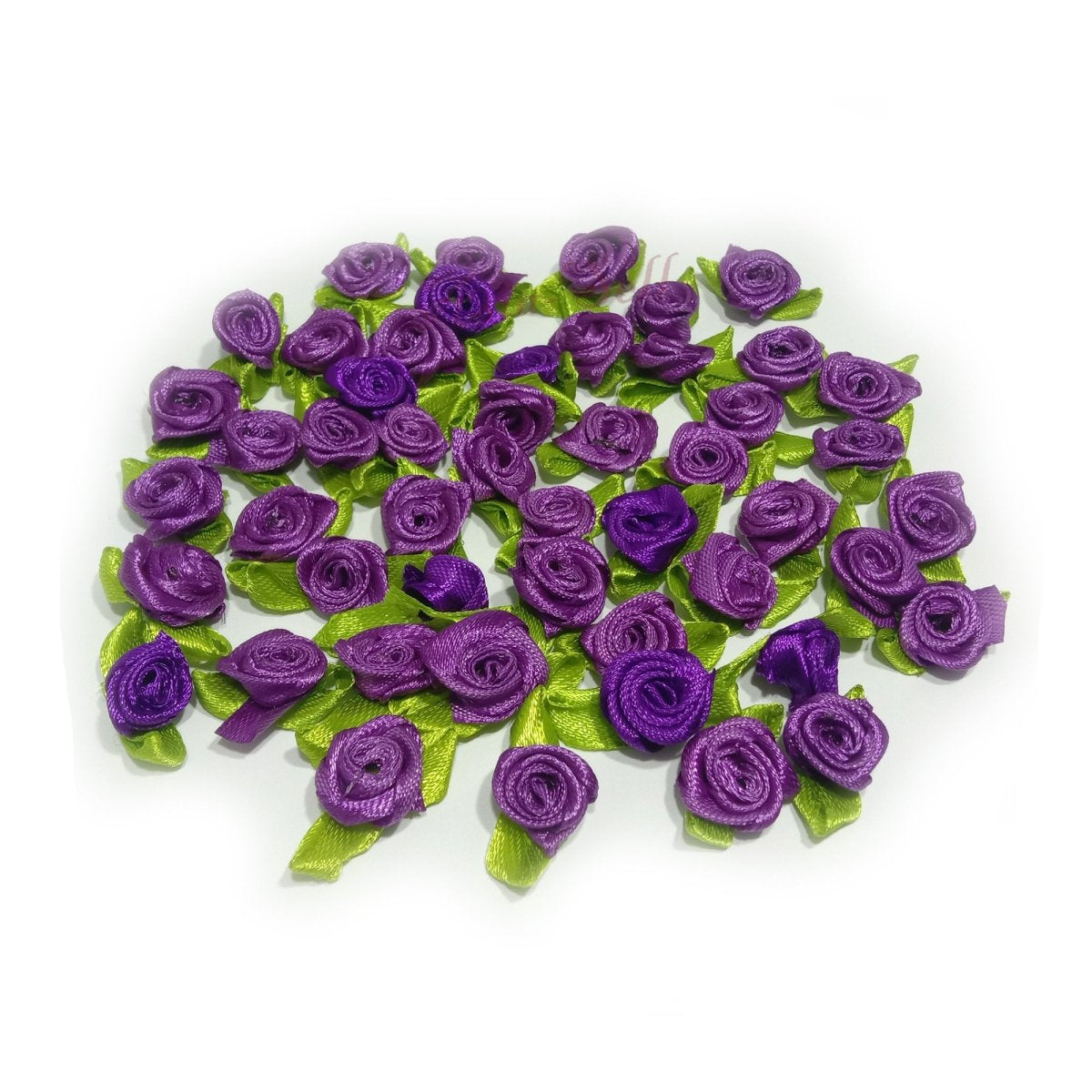 40pcs Mini Artificial Flower Heads with Ribbon