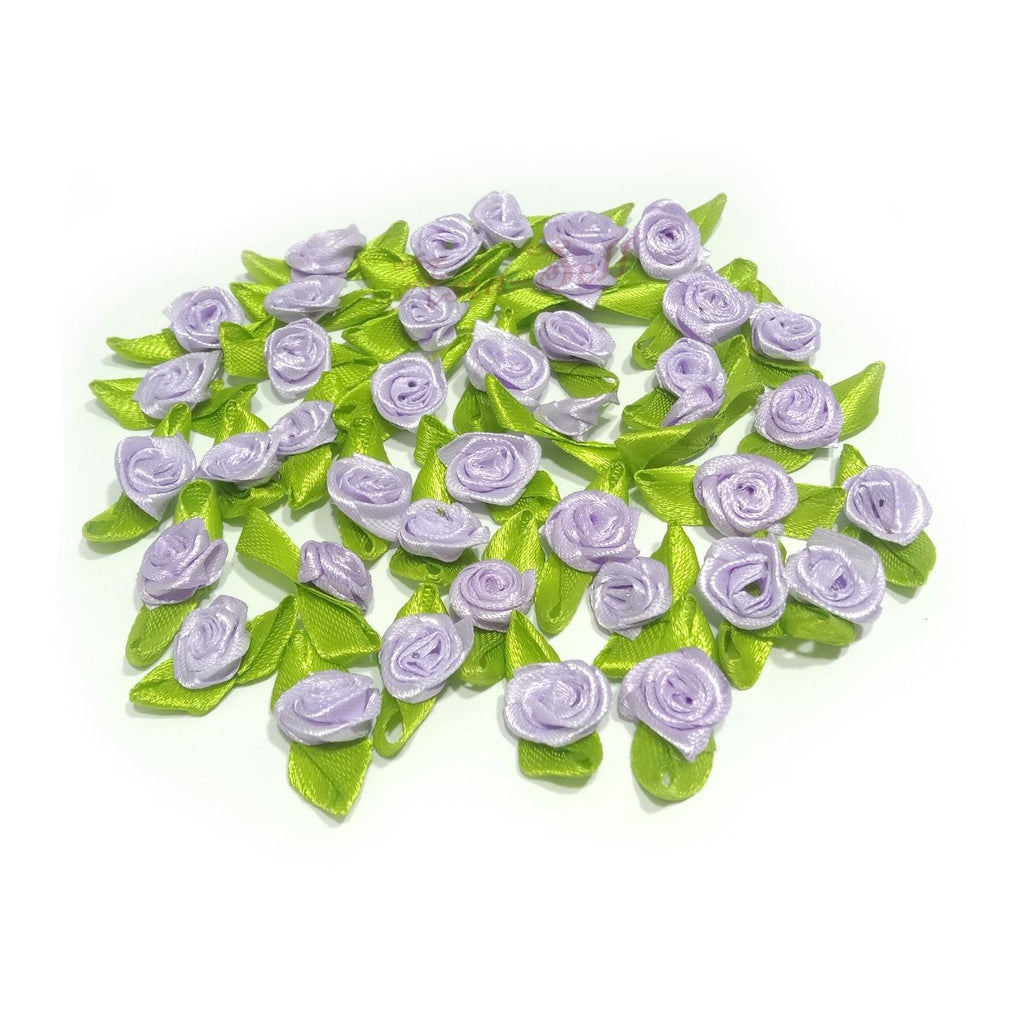 40pcs Mini Artificial Flower Heads with Ribbon